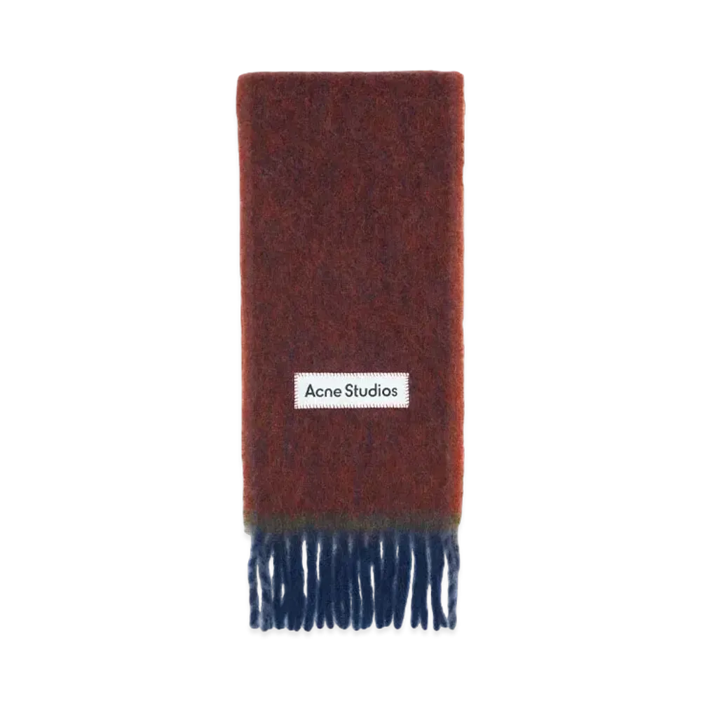 Acne Studios Wool Mohair Scarf - Narrow "Aubergine Blue"