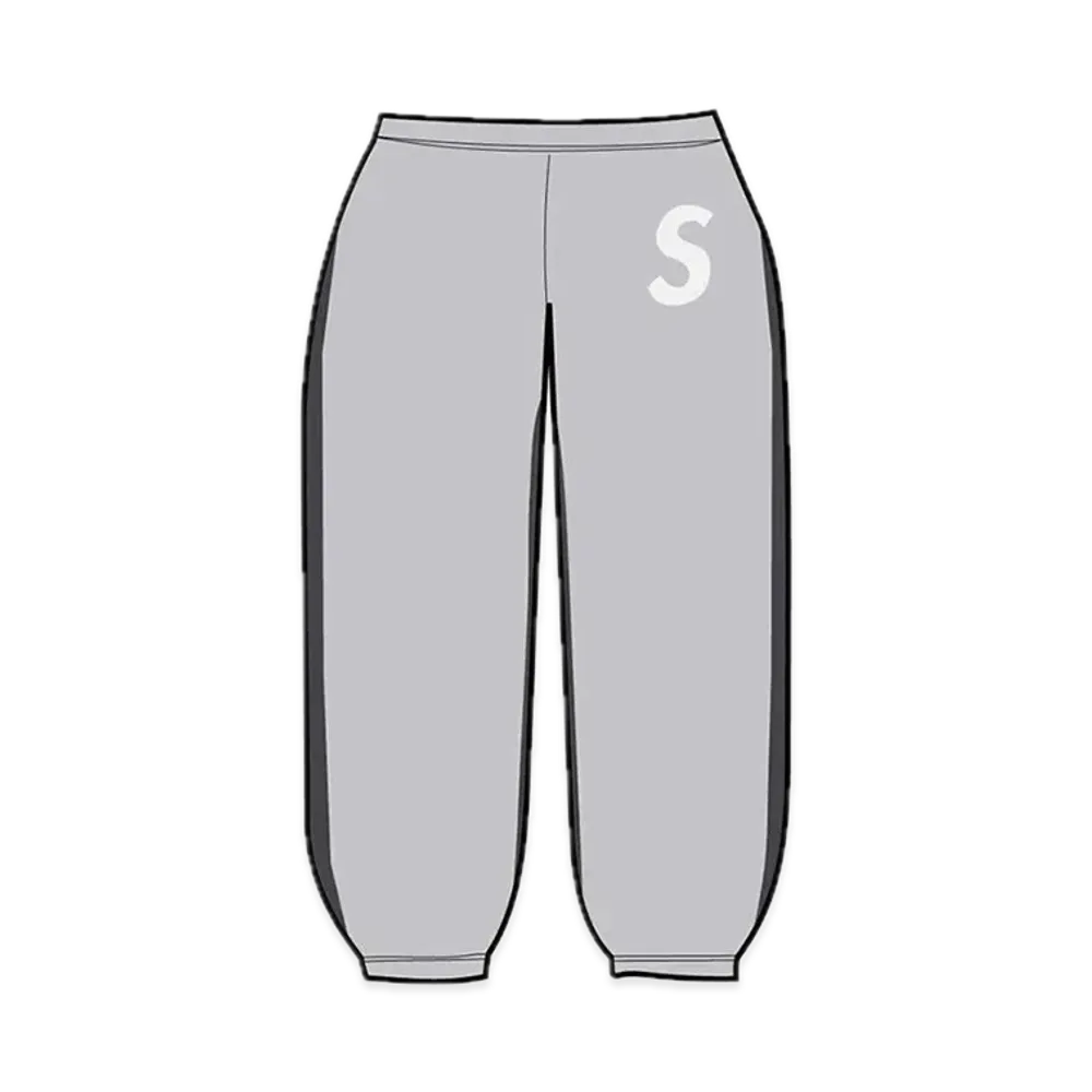 Supreme S Logo Split Sweatpant "Heather Grey"
