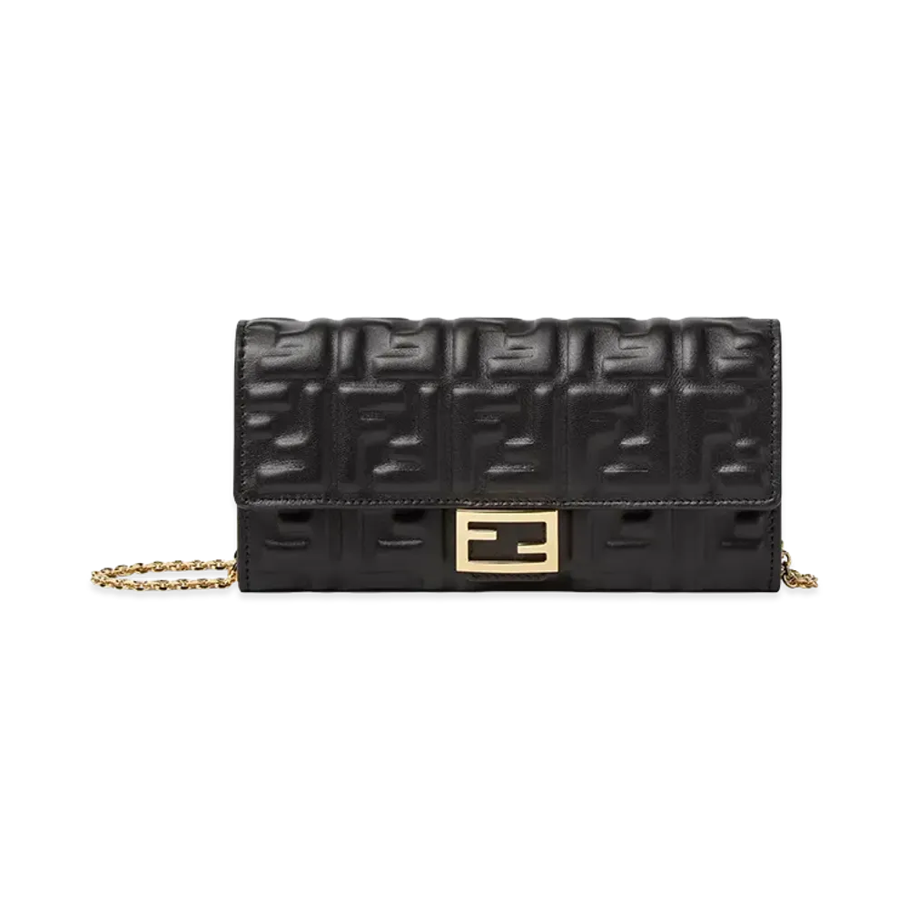 FENDI Women's Baguette Continetal Wallet "Black"