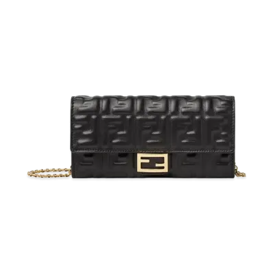 FENDI Women's Baguette Continetal Wallet "Black"