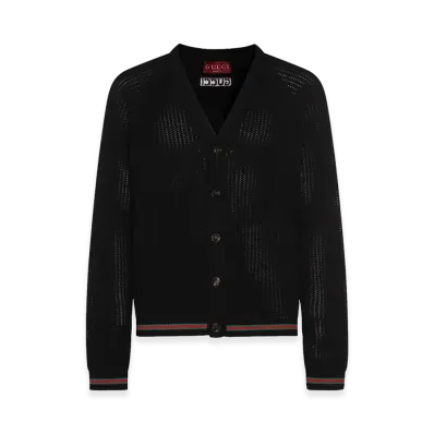 GUCCI Web Ribbon Cardigan "Black"