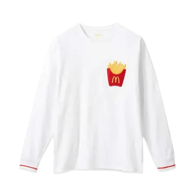 graniph x McDonald's French Fries Pocket Long Sleeve T-Shirt "White"