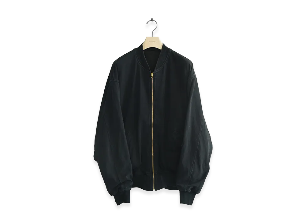 COMOLI Cotton Jersey Zip Blouson "Black"