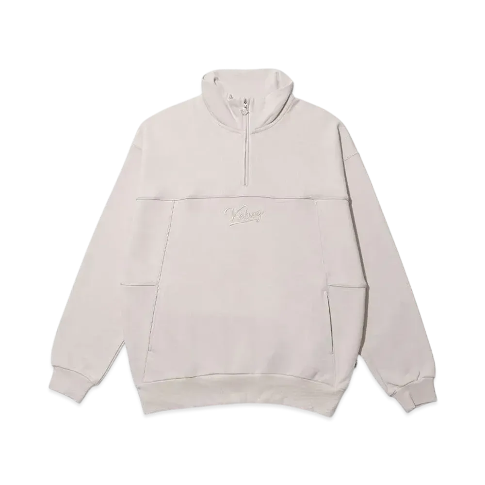 KEBOZ Piping Half Zip Sweat Pullover "Cream"