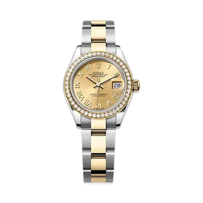ROLEX Lady-Datejust 28mm Oystersteel & Yellow Gold Diamond 279383RBR "Champagne-colour"