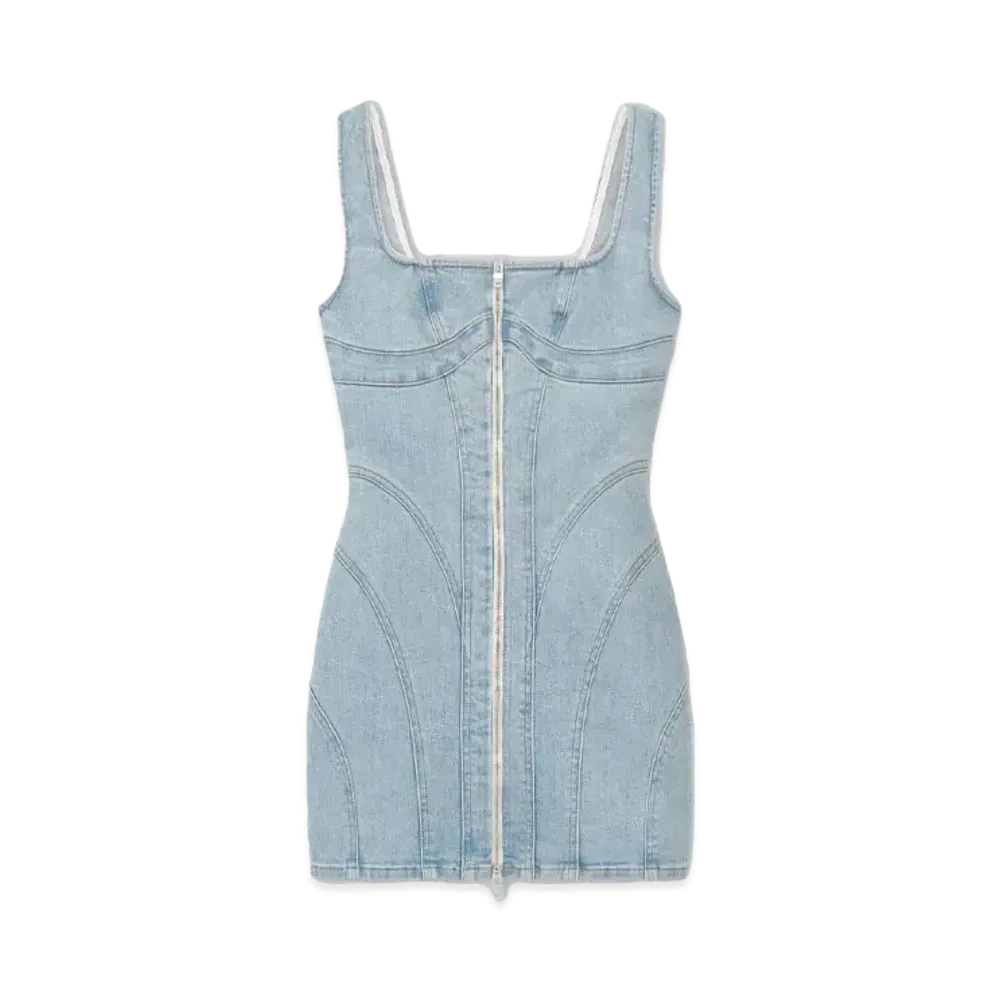 AMIRI Women'S Zip Corset Dress "Light Indigo"