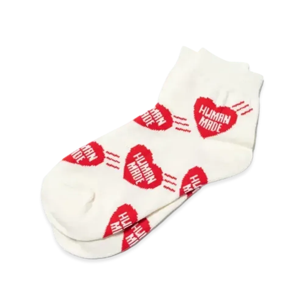HUMAN MADE Short Heart Pattern Socks "Red"