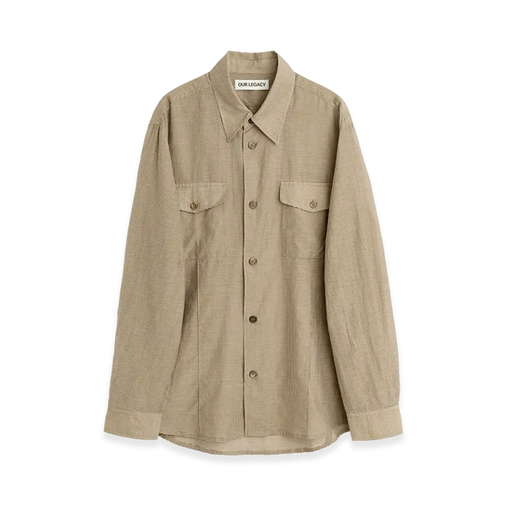 OUR LEGACY Plough Shirt "Hazel Grid Cloud Cotton Silk"