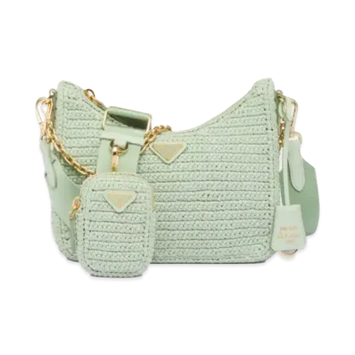 PRADA Re Edition 2005 Crochet Bag "Aqua"