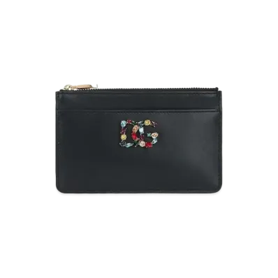 Dolce&Gabbana Card Case Calfskin DG Rhinestone "Black"