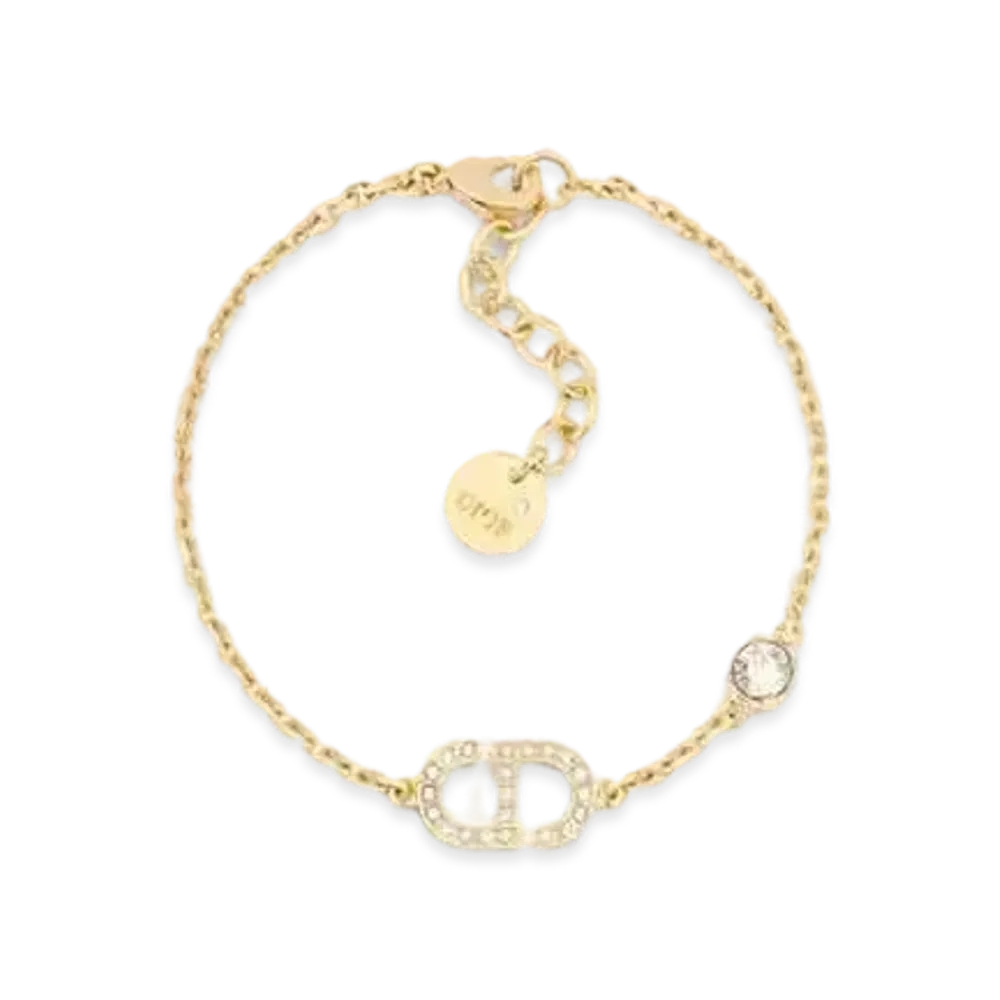 Dior Petit CD Bracelet Metal and Crystals "Gold/Silver"