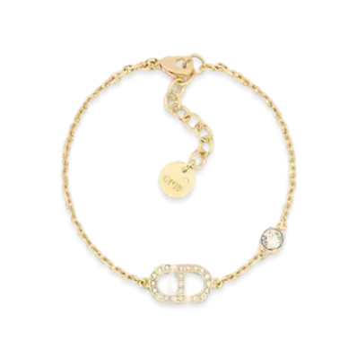 Dior Petit CD Bracelet Metal and Crystals "Gold/Silver"