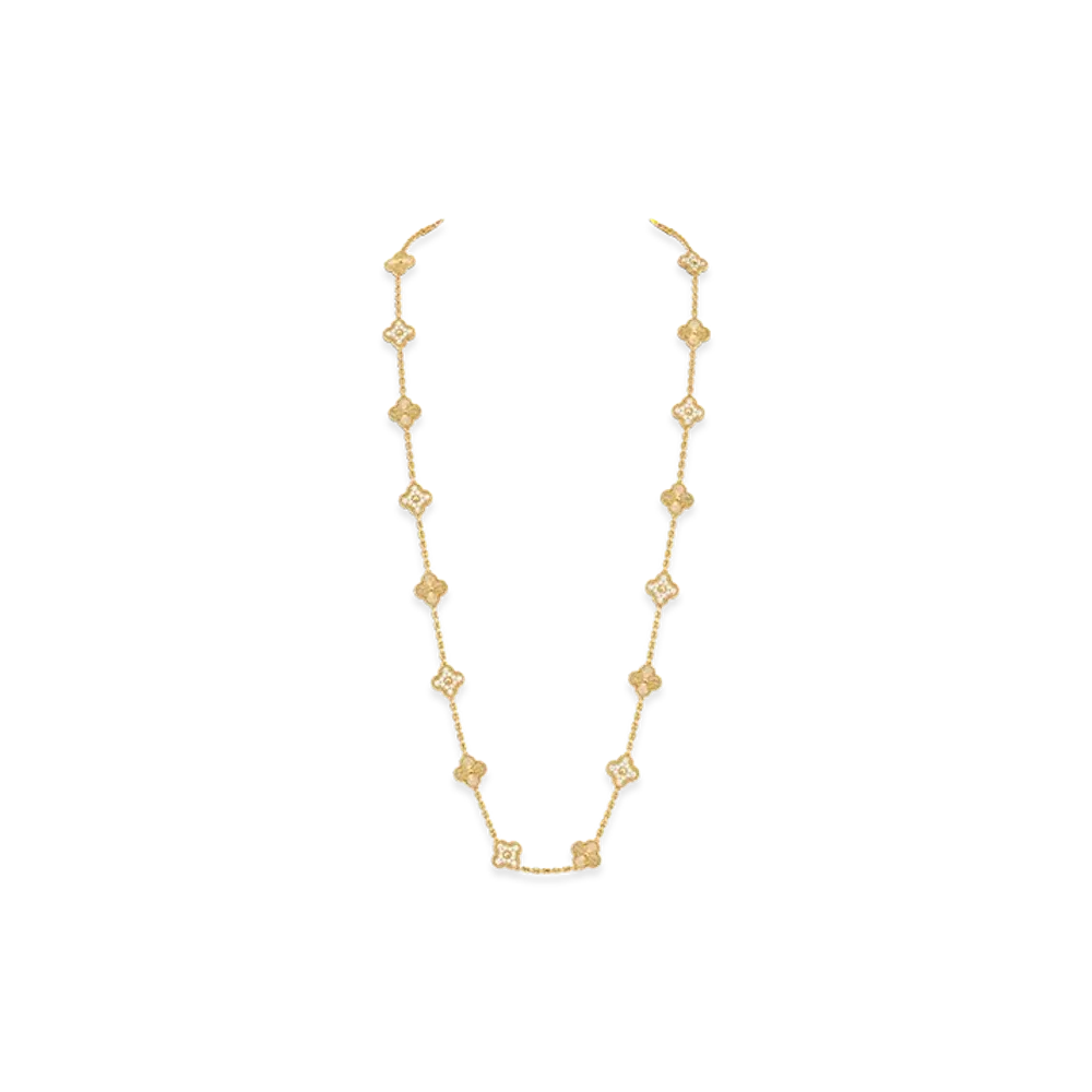 Van Cleef & Arpels Vintage Alhambra long necklace 20 motifs "18K Yellow gold/Diamond"