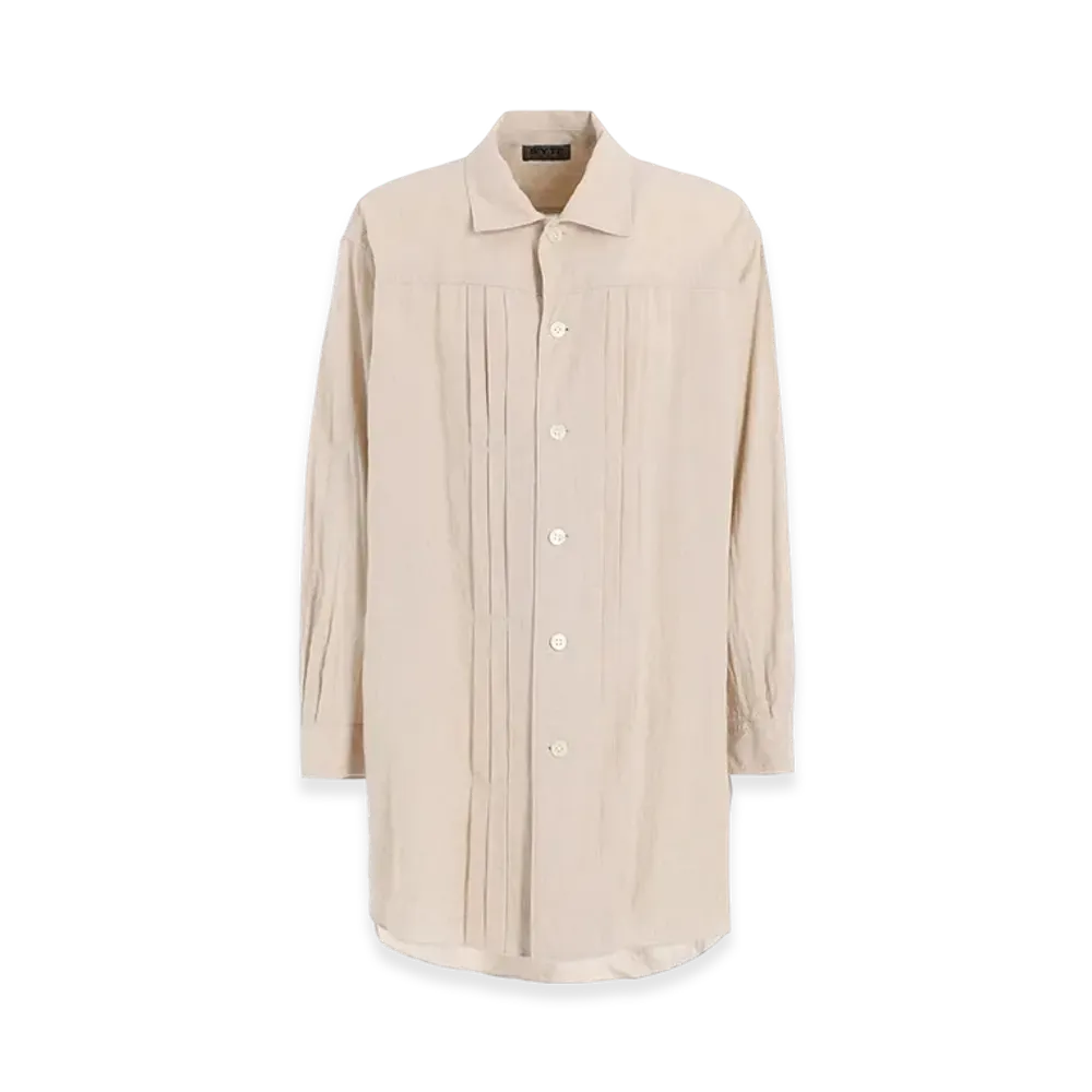 S'YTE Cotton/Linen Poplin Pleated Oversize Shirt "Ecru"