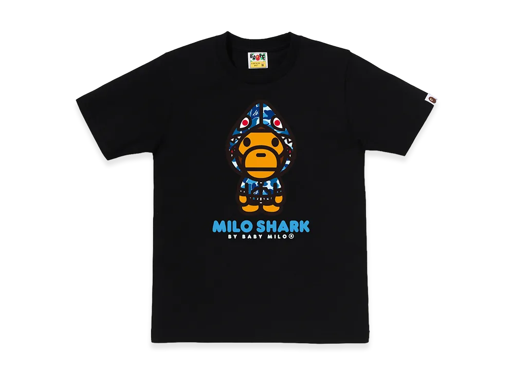 A BATHING APE Women's ABC Camo Milo Shark FZH Tee "Black/Blue"