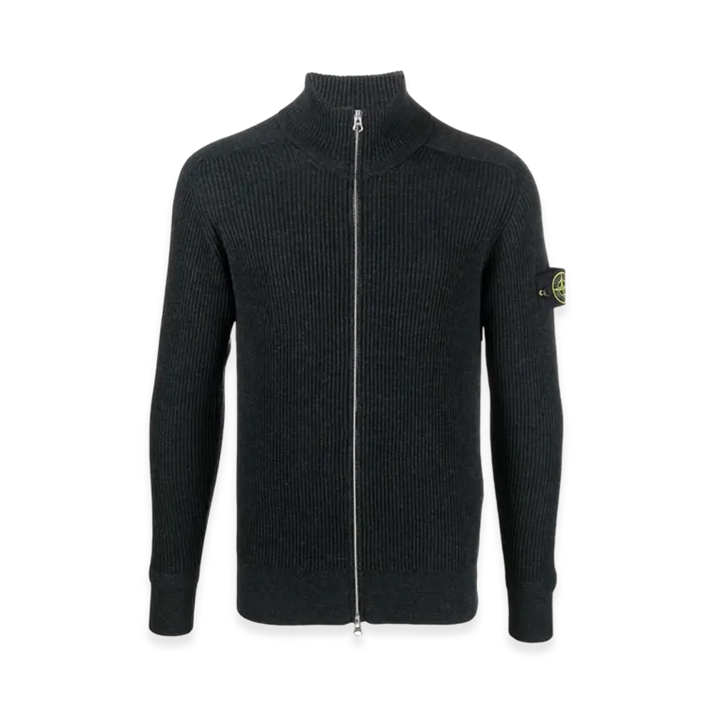 Stone Island 519C2 Wool Zipped Cardigan - 22FW "Dark Grey"