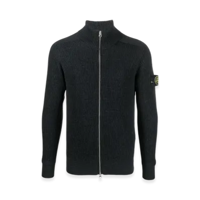 Stone Island 519C2 Wool Zipped Cardigan - 22FW "Dark Grey"