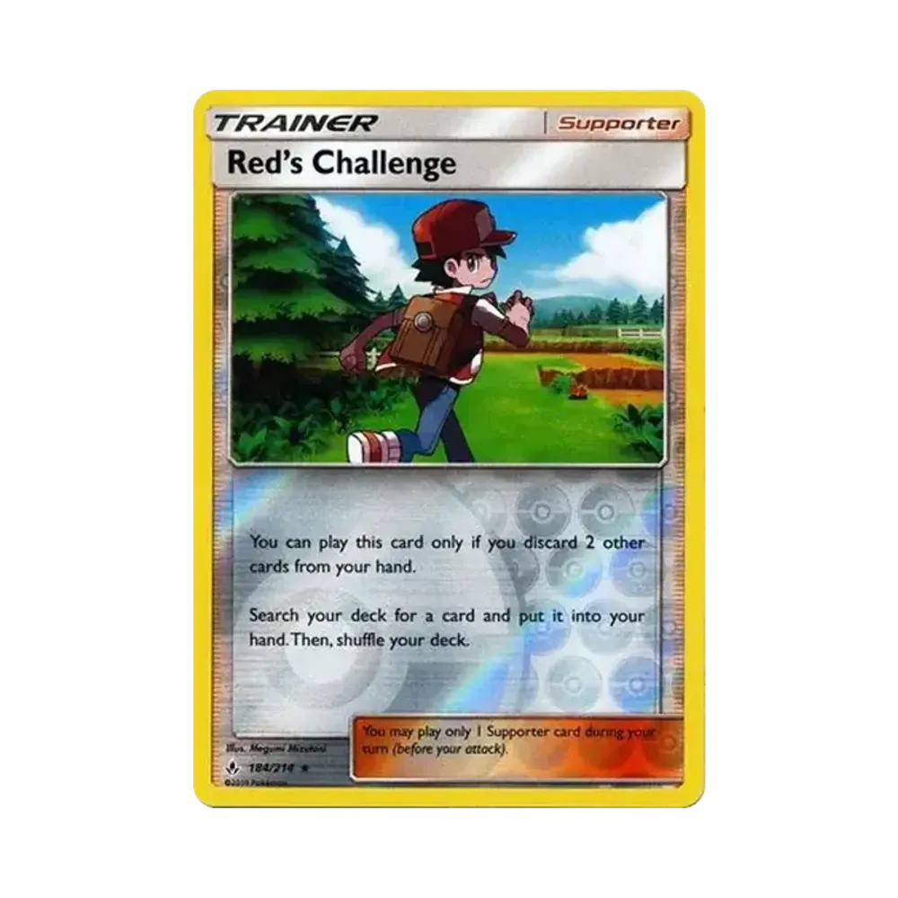 レッドの挑戦 R :リバースホロ [184/214]【英語版】(サン&ムーン「アンブローケンバンズ」)