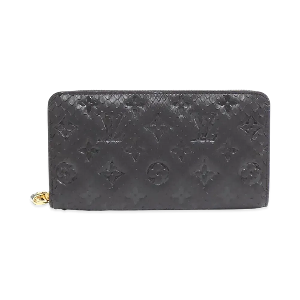 Louis Vuitton Zippy Wallet Monogram Python Leather "Noir"