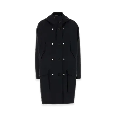 PRADA Women's Mohair Blend Overcoat "Navy Blue"