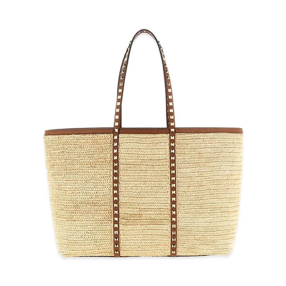Valentino Garavani Women's Rockstud Large Shopping Bag "Beige"