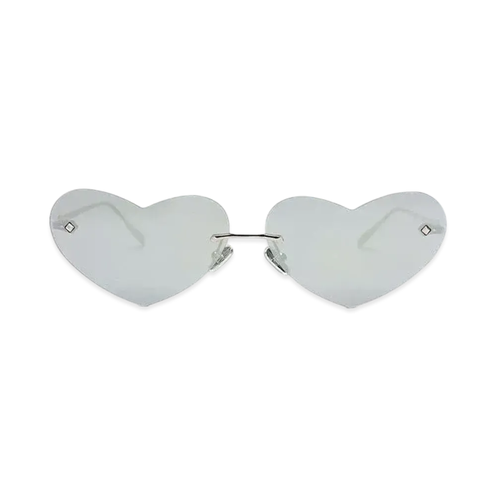 CHARLES & KEITH Heart-Shaped Cat-Eye Sunglasses "Silver"