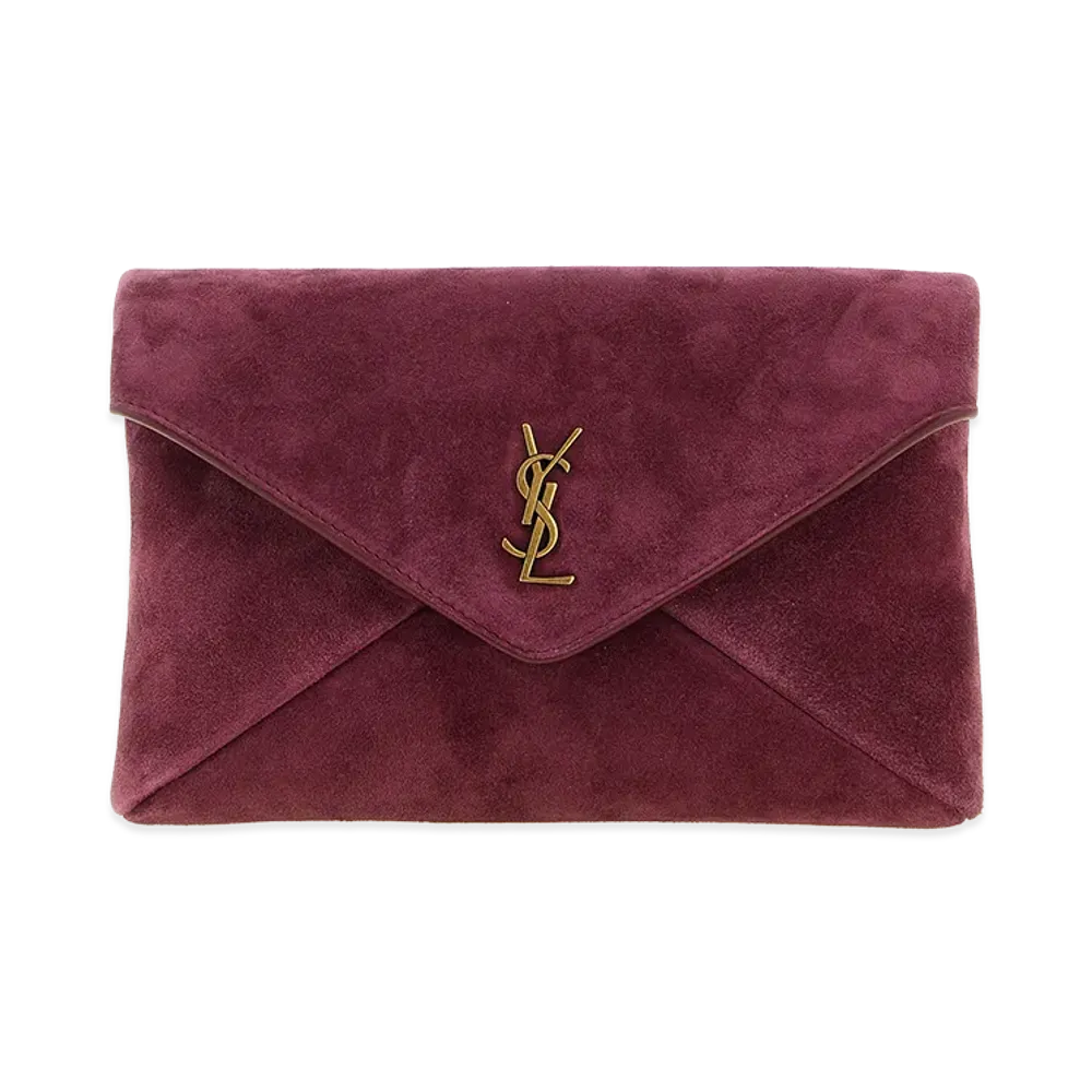 Saint Laurent Women's Small "Cassandre" Chain Clutch "Bordeaux"