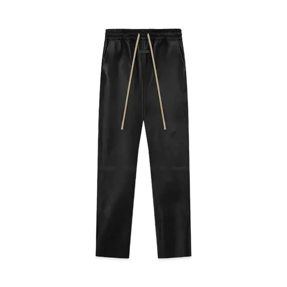 FEAR OF GOD ESSENTIALS Bonded Leather Forum Pants "Black"
