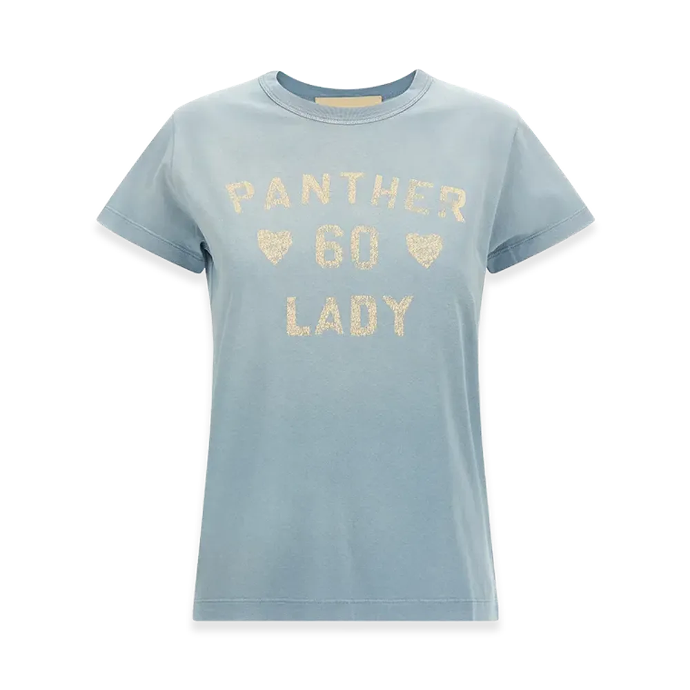Valentino Garavani Women's 'panther Lady' T-Shirt "Light Blue"