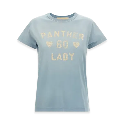 Valentino Garavani Women's 'panther Lady' T-Shirt "Light Blue"