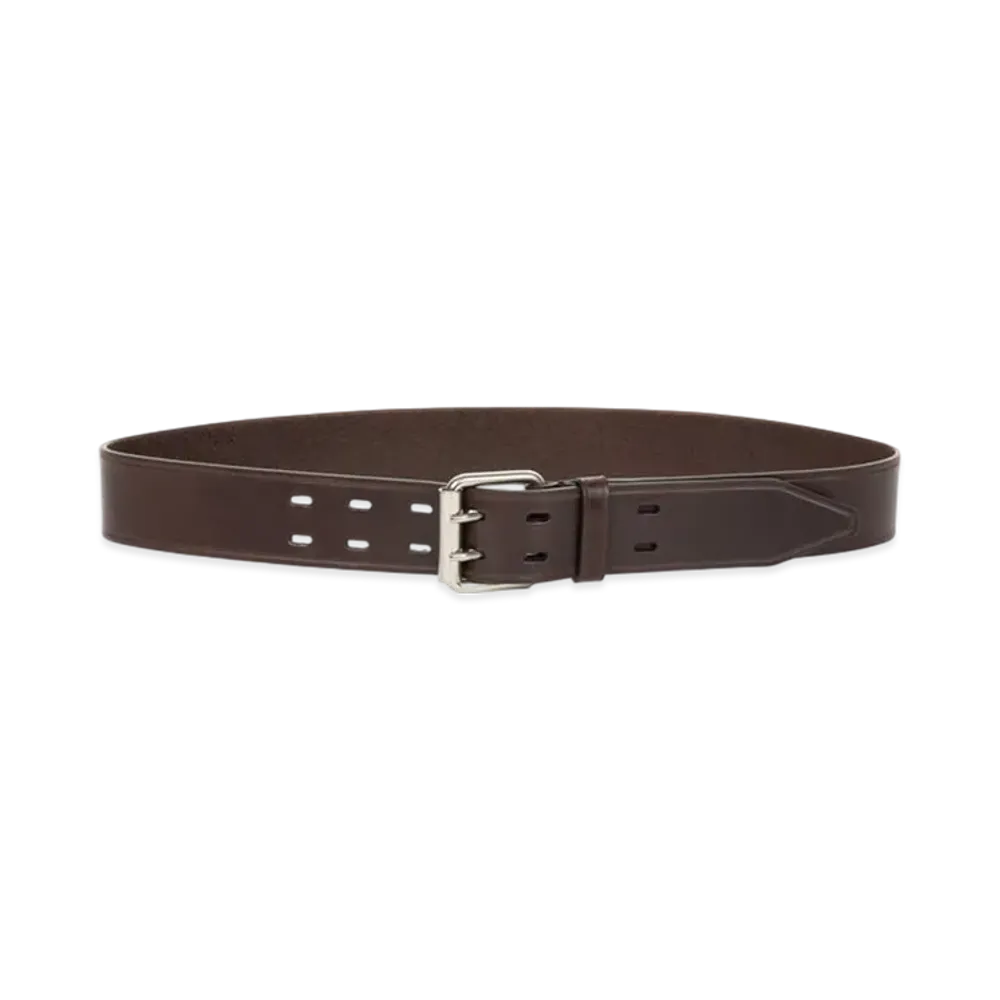 DRIES VAN NOTEN Leather Belt "Dark brown"