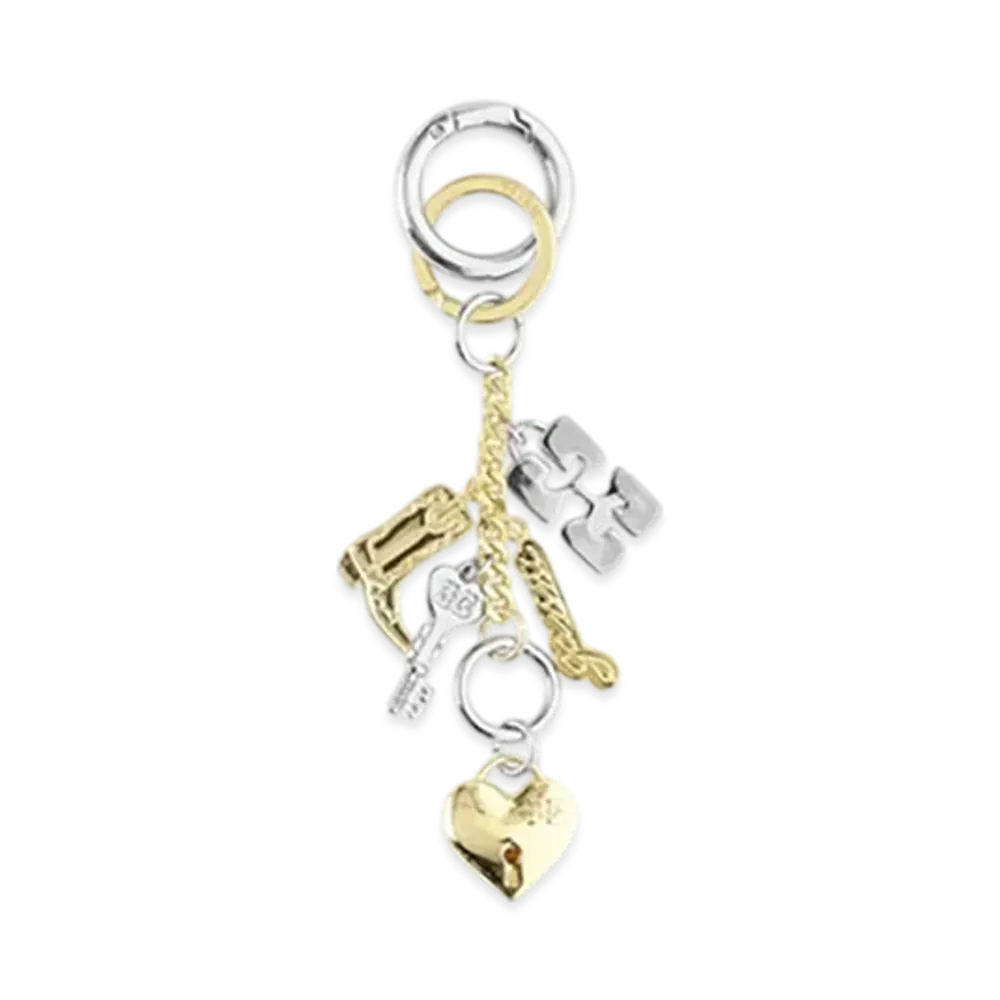 GANNI Bou Charms Keyring "Silver/Gold"