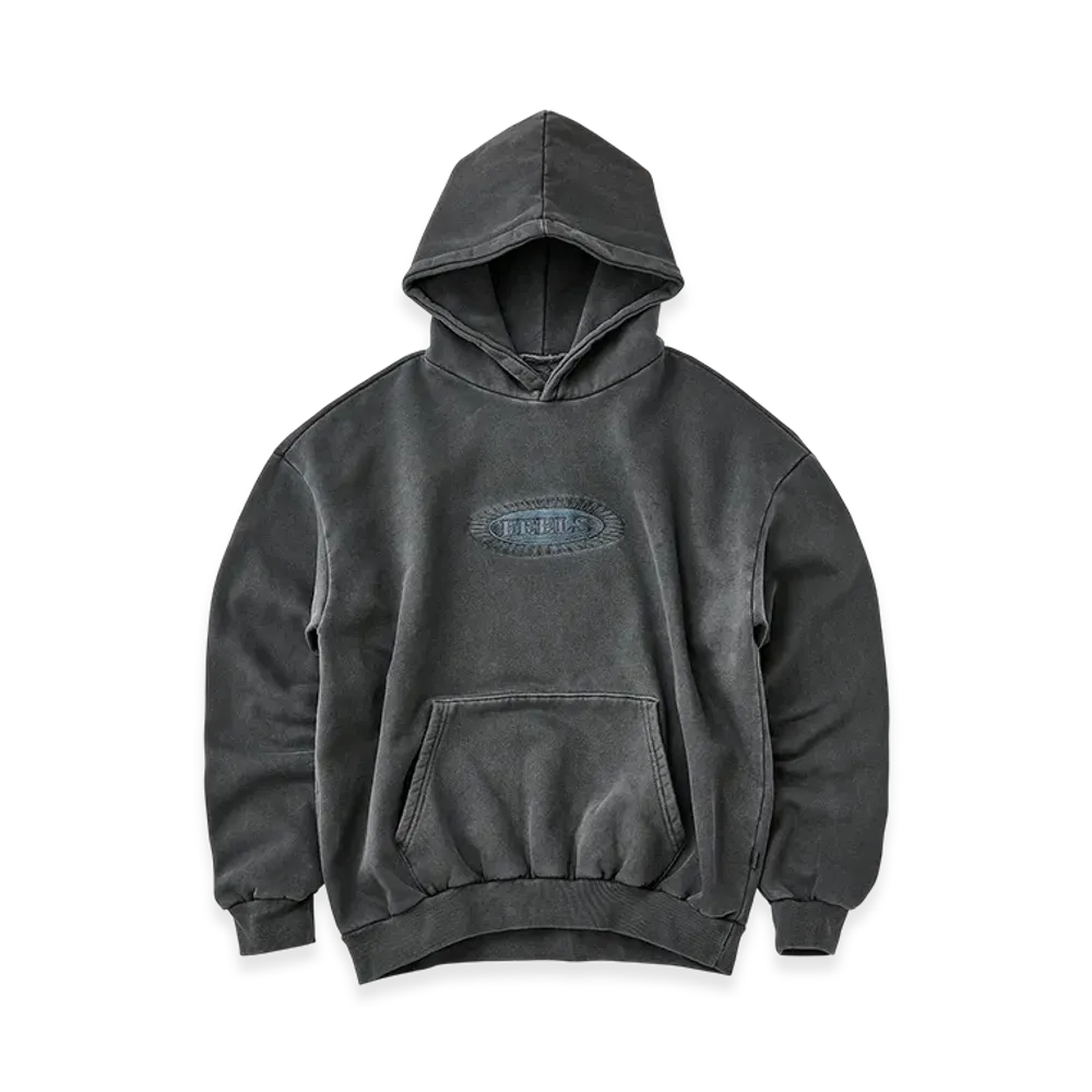 FEELS. Pigment Dye Hoodie "Black"