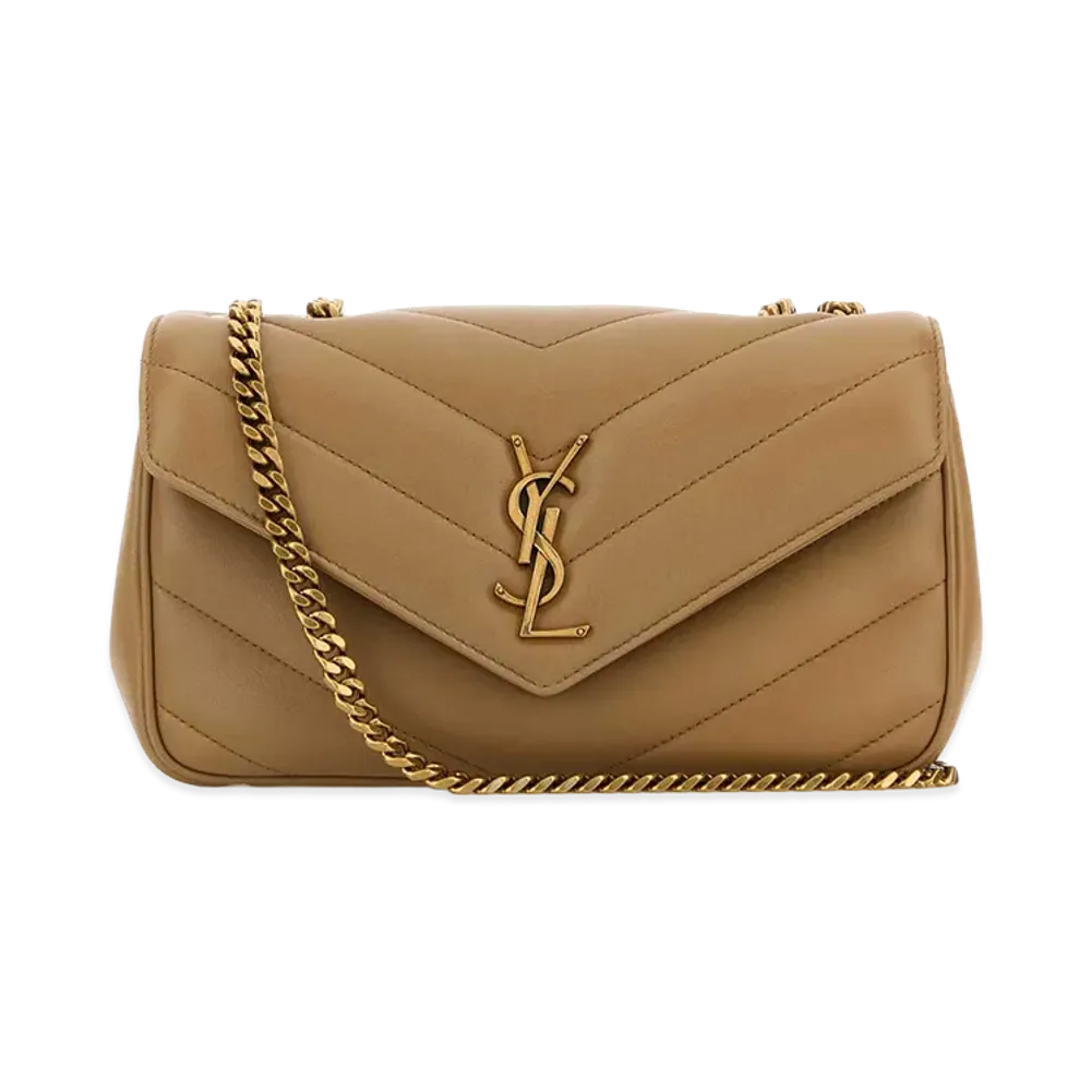 Saint Laurent Women's Leather Small Loulou Shoulder Bag "Camel"