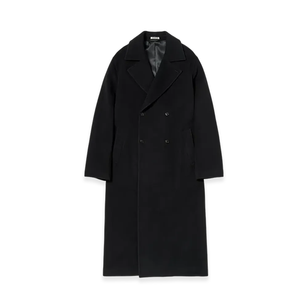 AURALEE Super Fine Wool Mosser Chesterfield Coat "Black"
