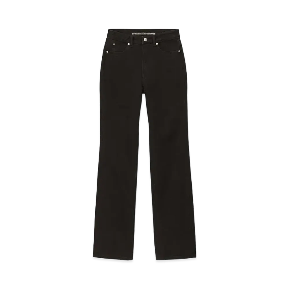 Alexander Wang Denim Fly High Rise Stack Jeans "Black"