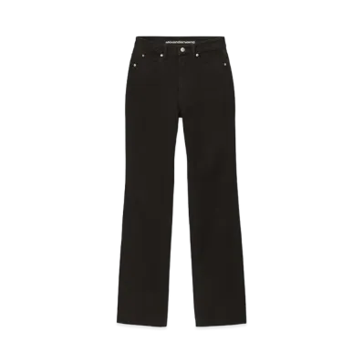 Alexander Wang Denim Fly High Rise Stack Jeans "Black"