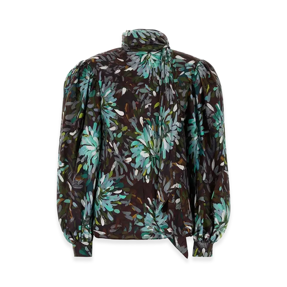 GUCCI Women's Printed Twill Blouse "Blue"