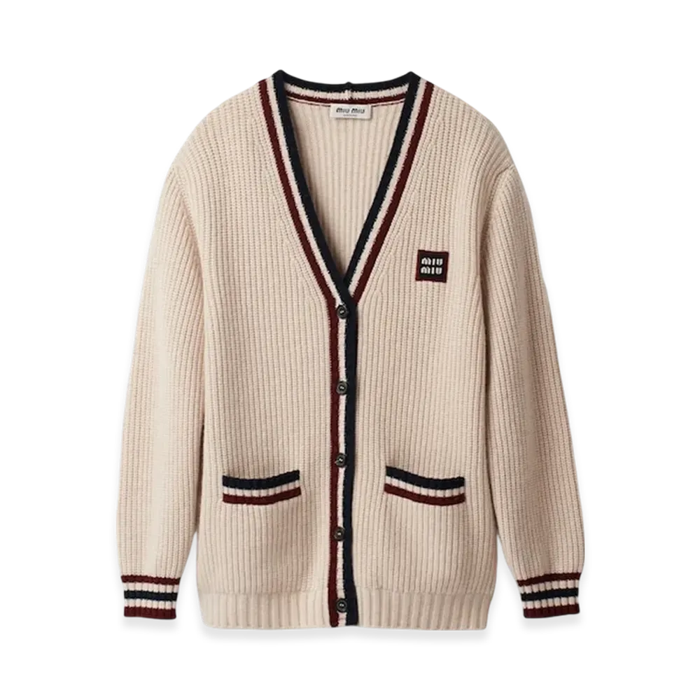 MIU MIU Women's Cashmere Knit Cardigan "Natural"