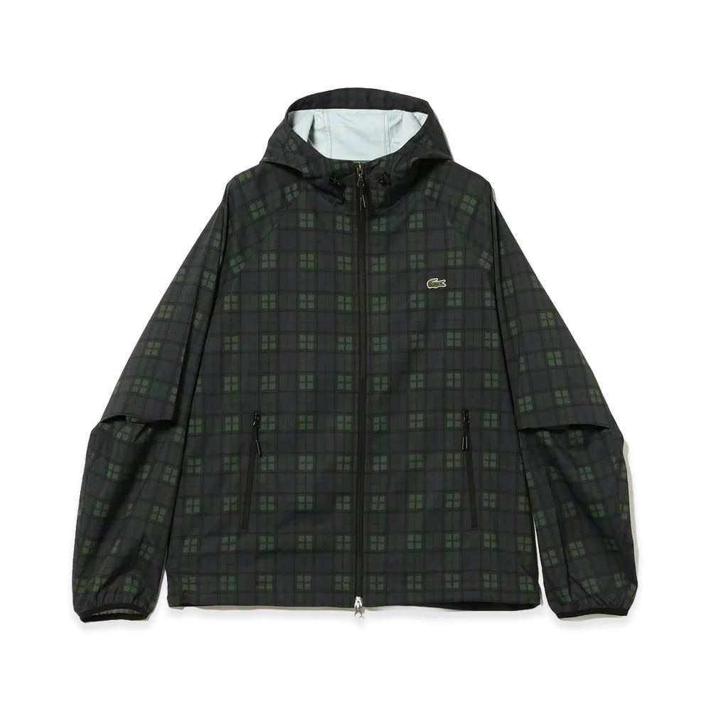 BEAMS x LACOSTE Plaid Hooded Jacket "Navy"