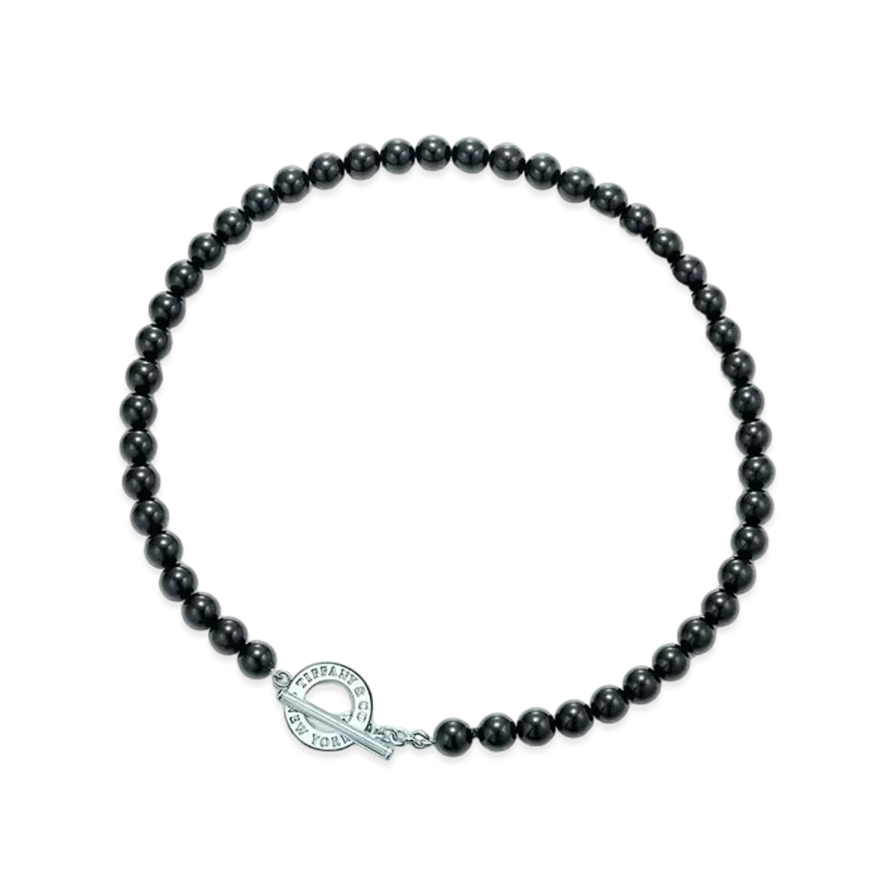 Tiffany & Co. Tiffany Beads Toggle Necklace Onyx "Black/Silver"
