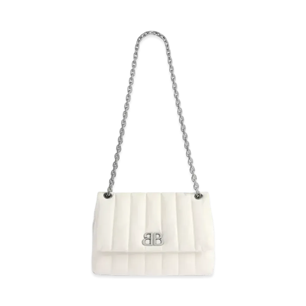 BALENCIAGA Monaco Mini Bag Quilted "White"