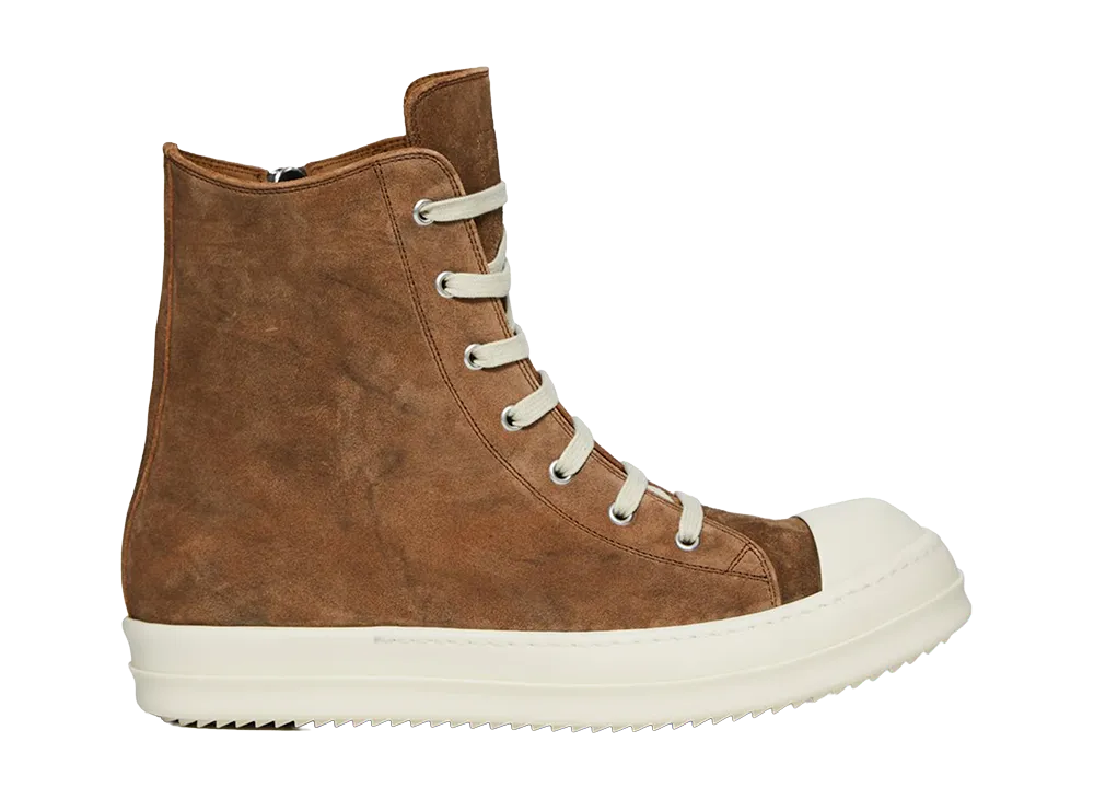 Rick Owens SS26 Sneaks Suede Leather "Sumi Brown/Milk"