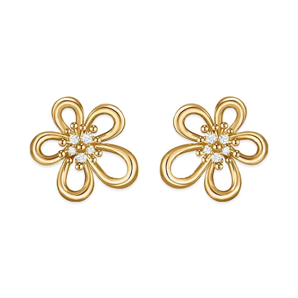 Van Cleef & Arpels Flowerlace earrings "18K Yellow gold/Diamond"