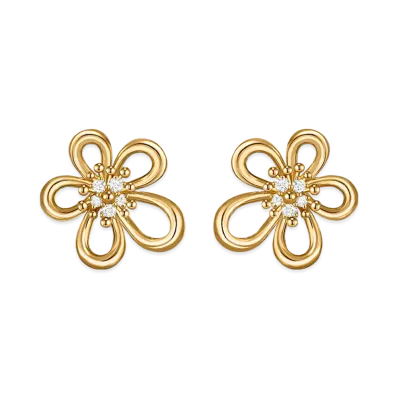 Van Cleef & Arpels Flowerlace earrings "18K Yellow gold/Diamond"