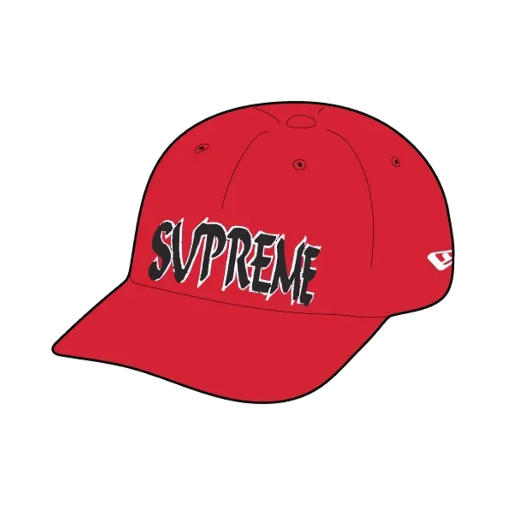 Supreme Sharp Spellout Adjustable New Era "Red"