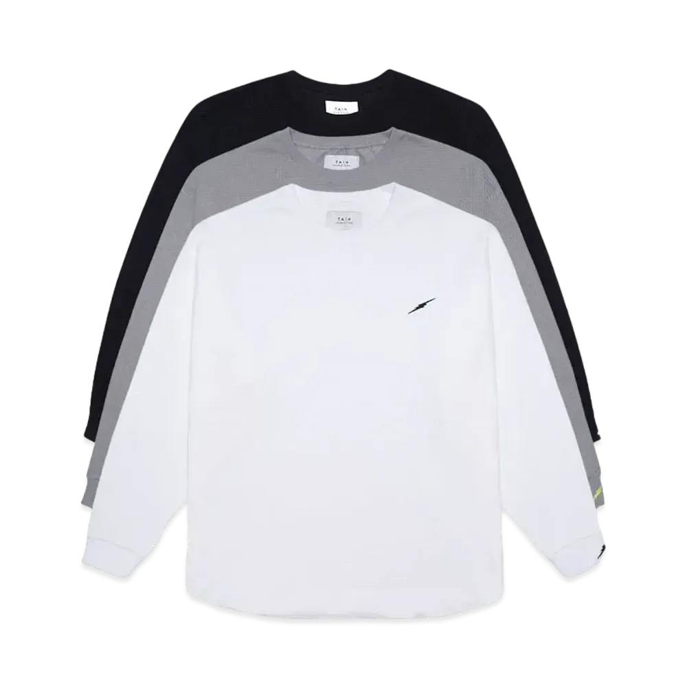 HYPE DROP x TAIN DOUBLE PUSH 3PACK THERMAL FOOTBALL T-SHIRTS "BLACK / WHITE / GRAY"