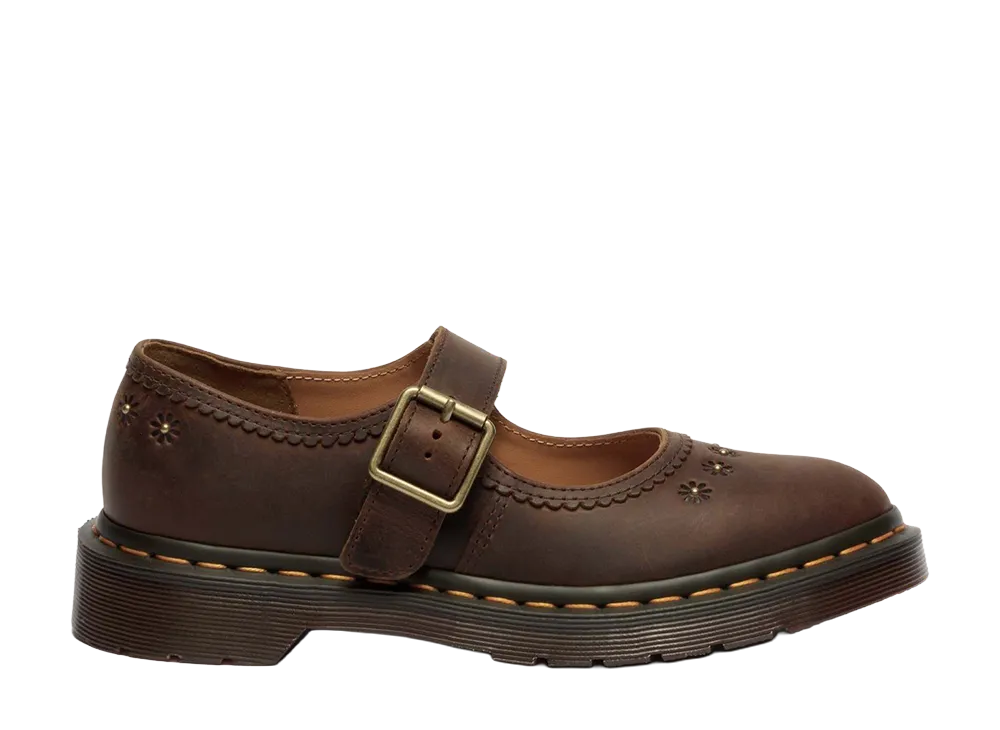 Dr.Martens Mary Jane Flower Shoes "Dark Brown"