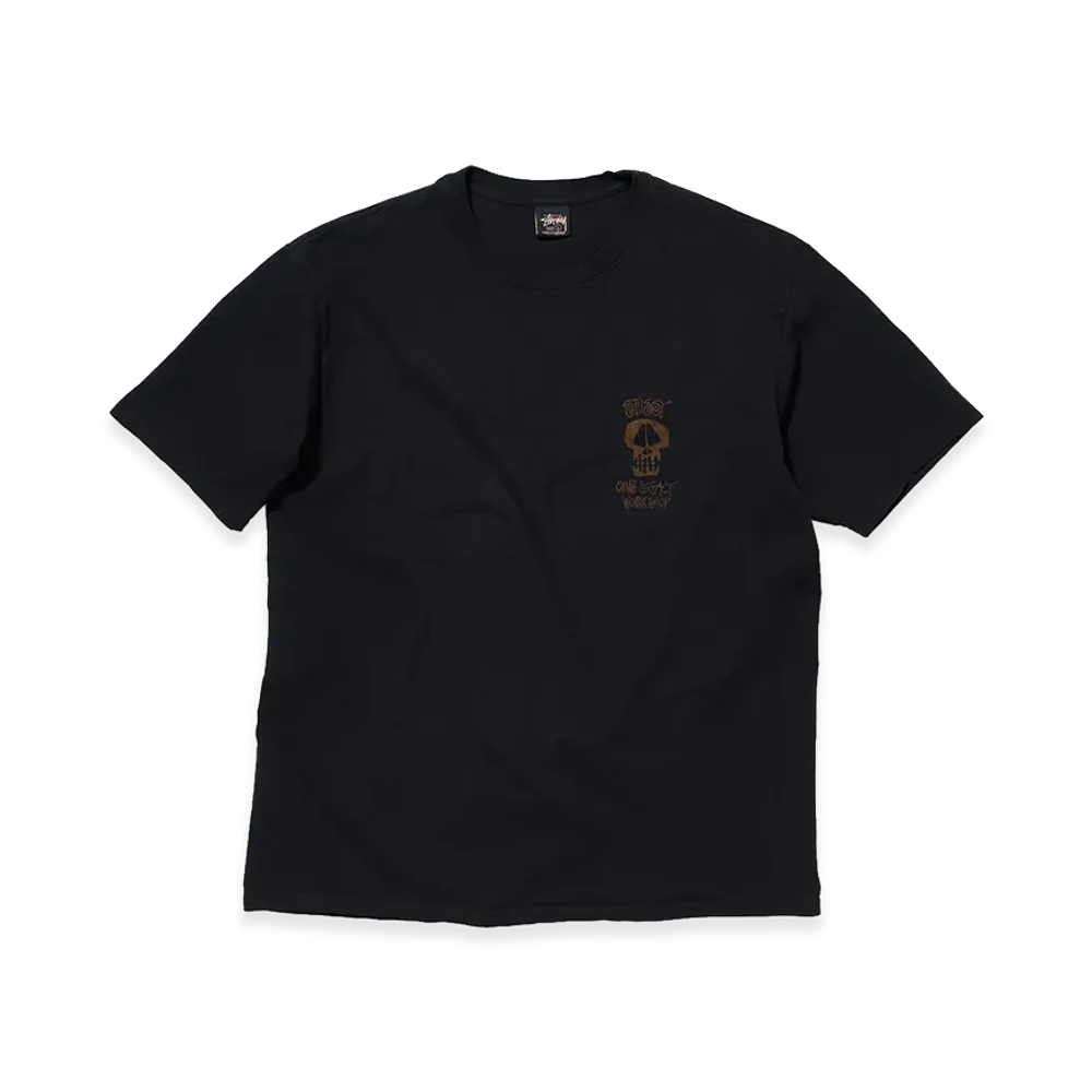OUR LEGACY Work Shop x Stussy OL Surf Skull Pig. Dyed Tee "Clay OD Black"