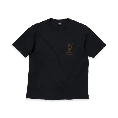 OUR LEGACY Work Shop x Stussy OL Surf Skull Pig. Dyed Tee "Clay OD Black"